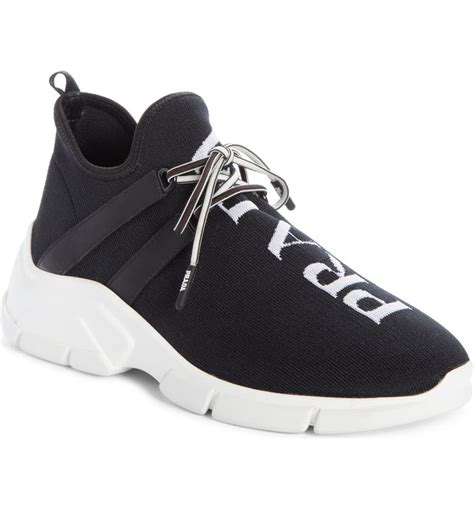 prada knit sock sneaker|Prada lug sole platform sneakers.